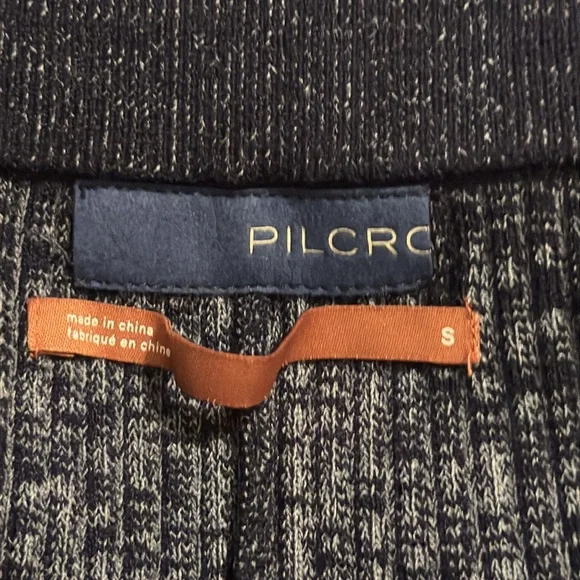 Anthropologie Pilcro Heather Navy Ribbed Knit Flare Leg Knit Sweater Pants-S - Picture 8 of 8